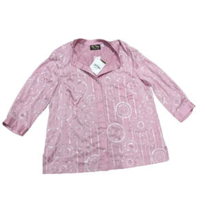 Bob Mackie wearable art Light Pink‎ with Sequin embroidery button front NWT Sz L